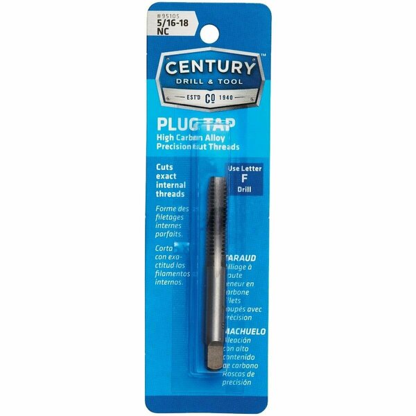 Century Drill Tool Century Drill & Tool 5/16-18 Carbon Steel National Coarse Tap-Plug 95105